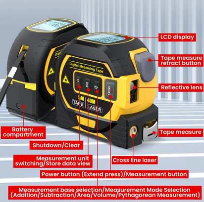UltraSmart Digital Laser Tape – 3 in 1 Mätverktyg